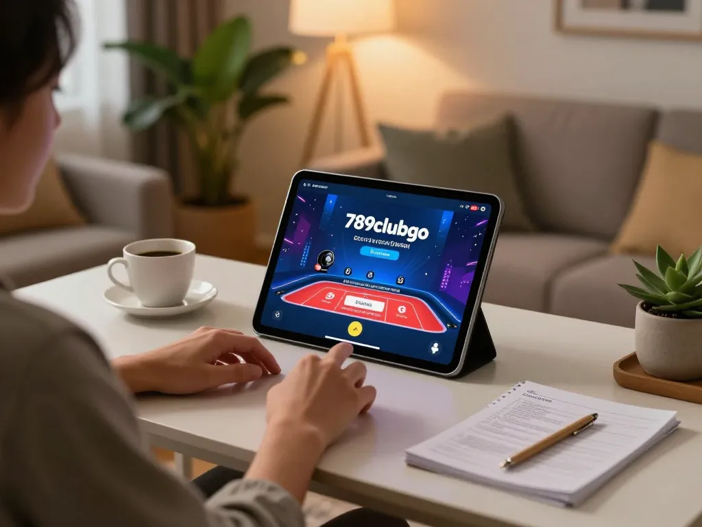 Engaging with the 789clubgo app at home for an immersive online gaming experience.