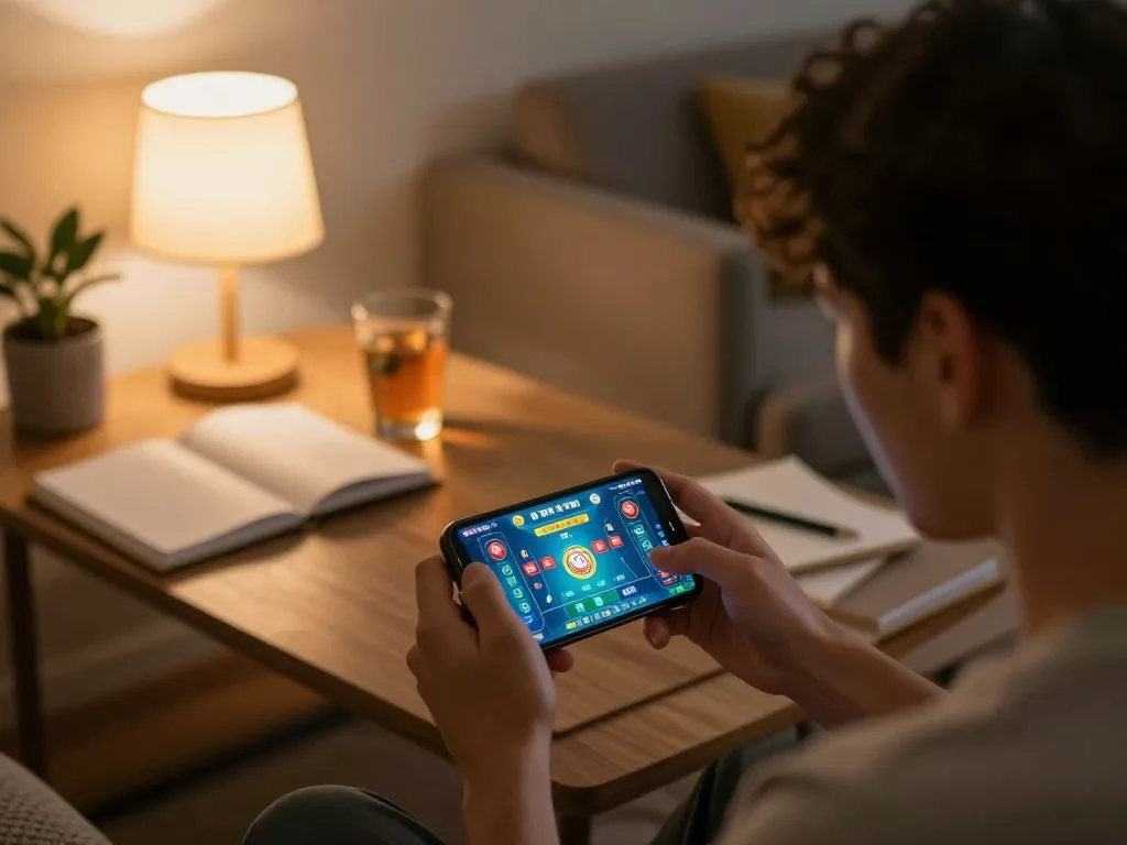 Tai Xiu Online gameplay on smartphone from taixiuonline8, showcasing an engaging home gaming atmosphere