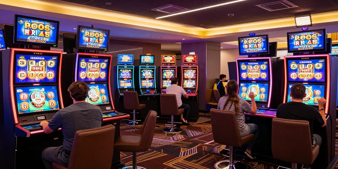 Players enjoying thrilling games at new online casinos in a vibrant casino setting.