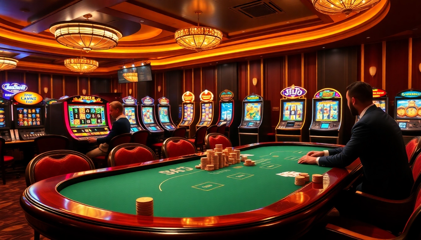 Exciting poker action at jbo.com with luxury casino elements and vibrant ambiance.