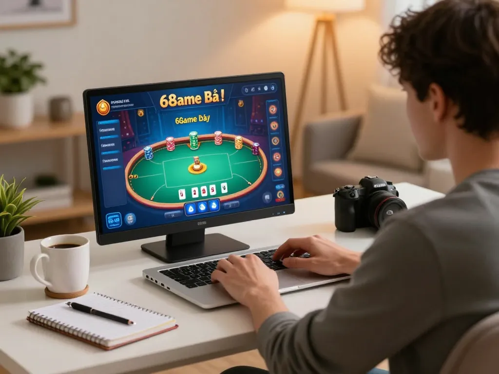 Experience online poker strategy at 68gamebaivn with immersive home gaming setup.