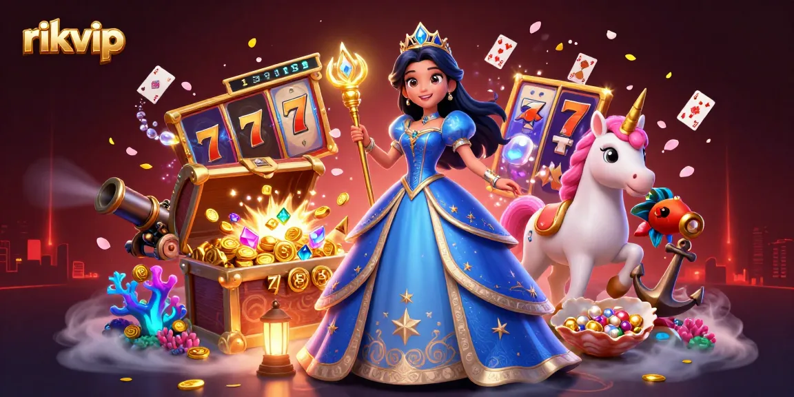 Engage in jackpot excitement with rikvip's diverse casino games featuring vibrant characters and dazzling elements.