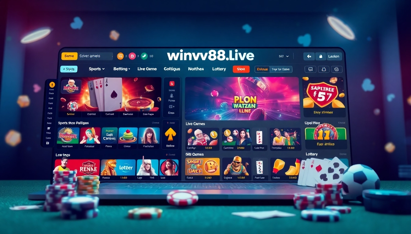 Engaging interface of winvn88.live showcasing online gambling options including sports betting and casino games.