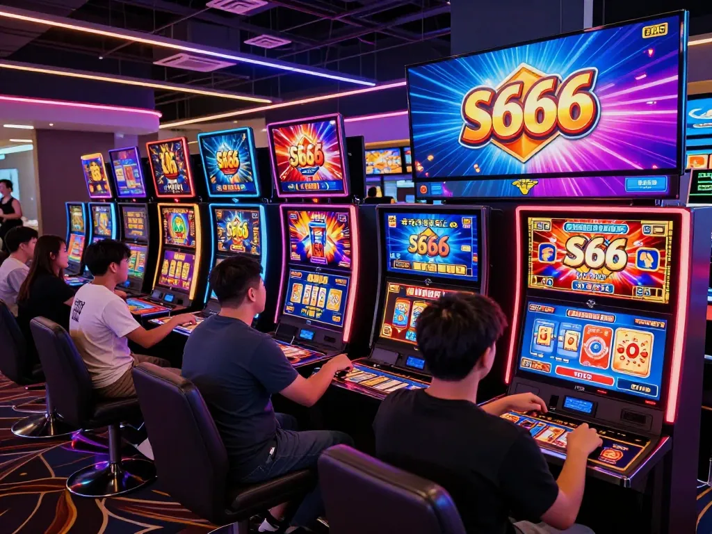 Engaged players enjoying S666 casino games in a vibrant digital environment