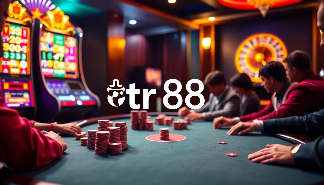 Players intensify their game at a tr88 poker table, amplifying the thrill of high-stakes gambling.