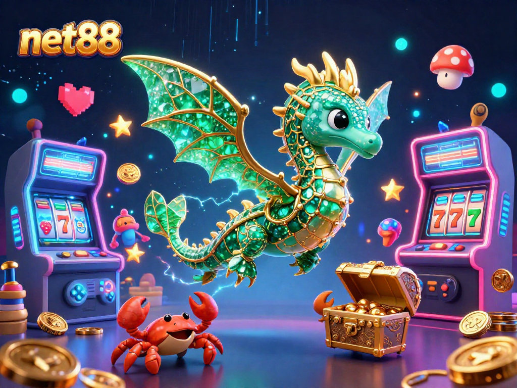 Play games with net88 as a vibrant sea dragon and lively characters enhance the casino experience.