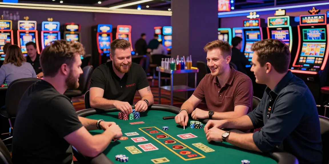 Exciting scene at a credit card casino showcasing players enjoying blackjack and lively interactions at https://scoarch.org.uk.