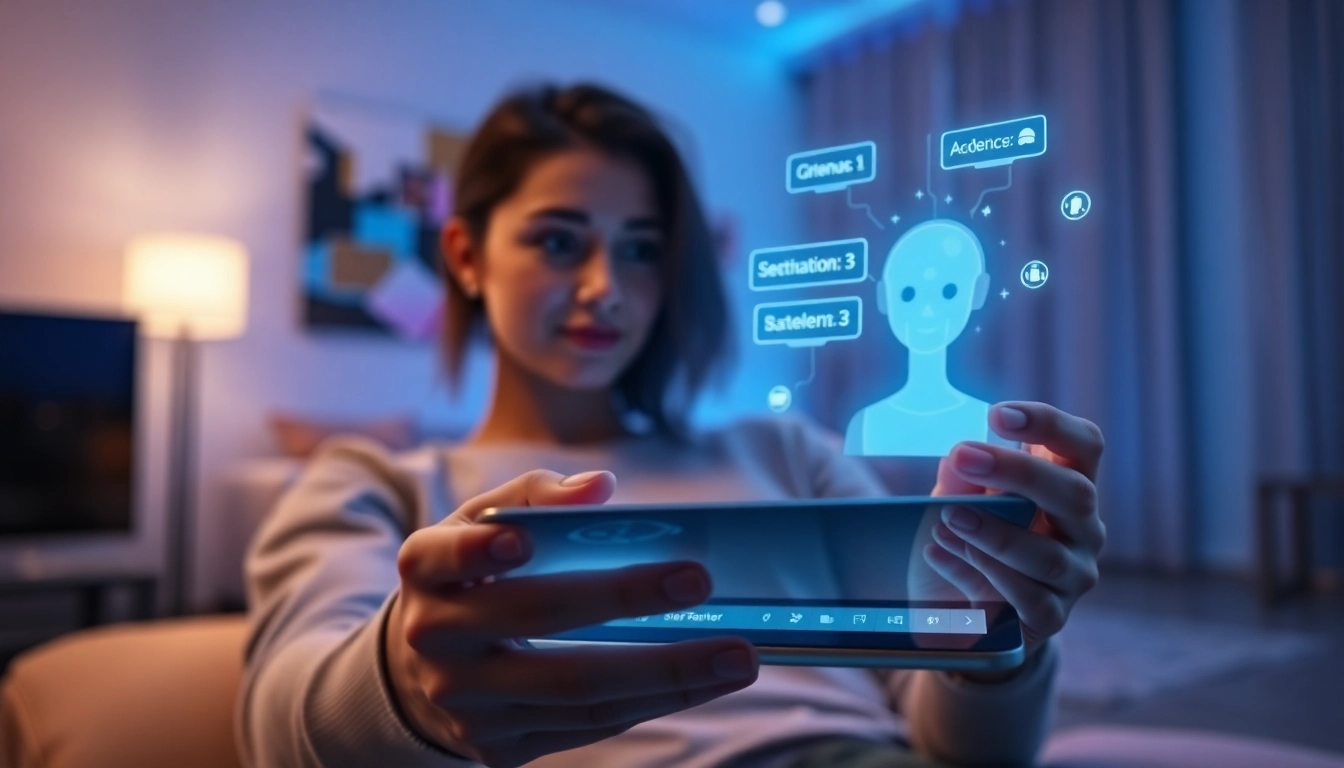 Engaging AI chat interface for sex chat ai in a modern setting