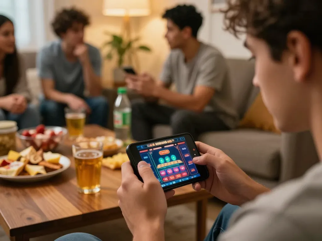 Engaging mobile gameplay on MEGA888 app in a cozy home setting