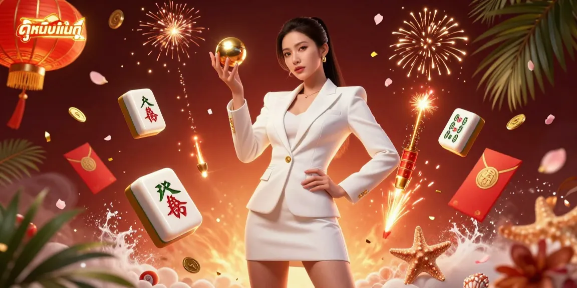 Engage with ดูหนังออนไลน์ while enjoying stunning casino elements and a glamorous atmosphere in this illustration.