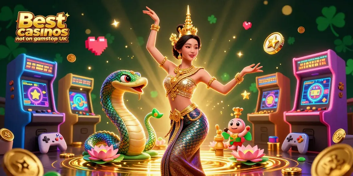 Experience the excitement of the Best casinos not on gamstop UK with this vibrant 3D casino scene.