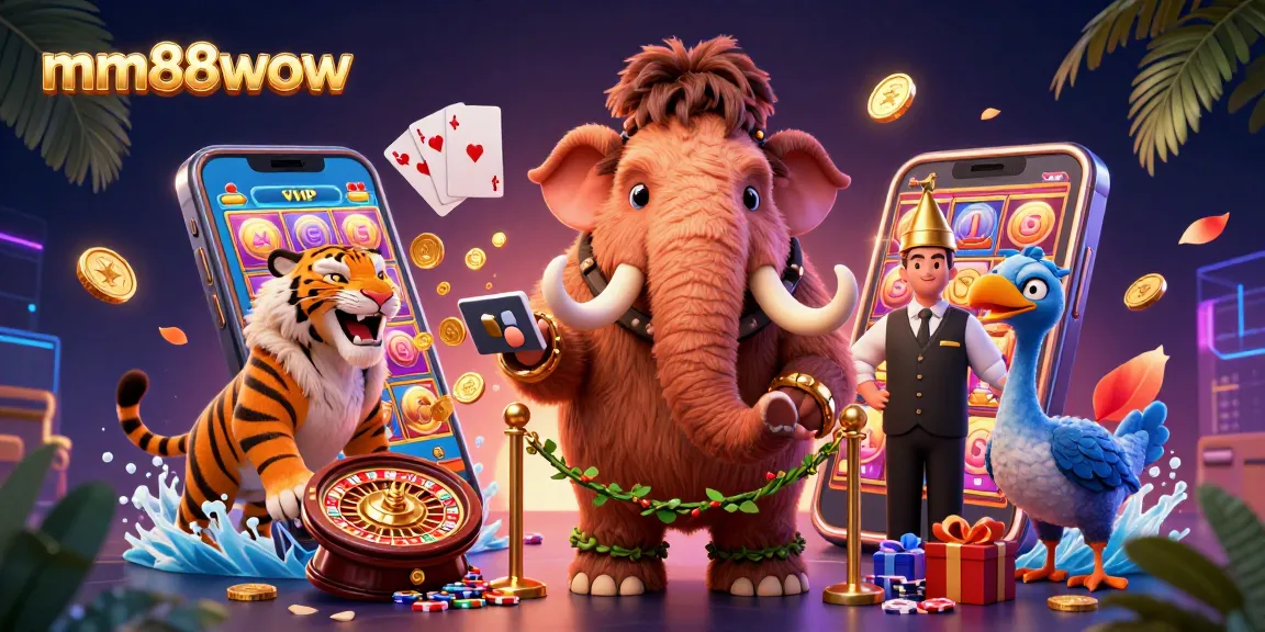 Engage in thrilling gameplay at mm88wow with vibrant casino elements and iconic characters.