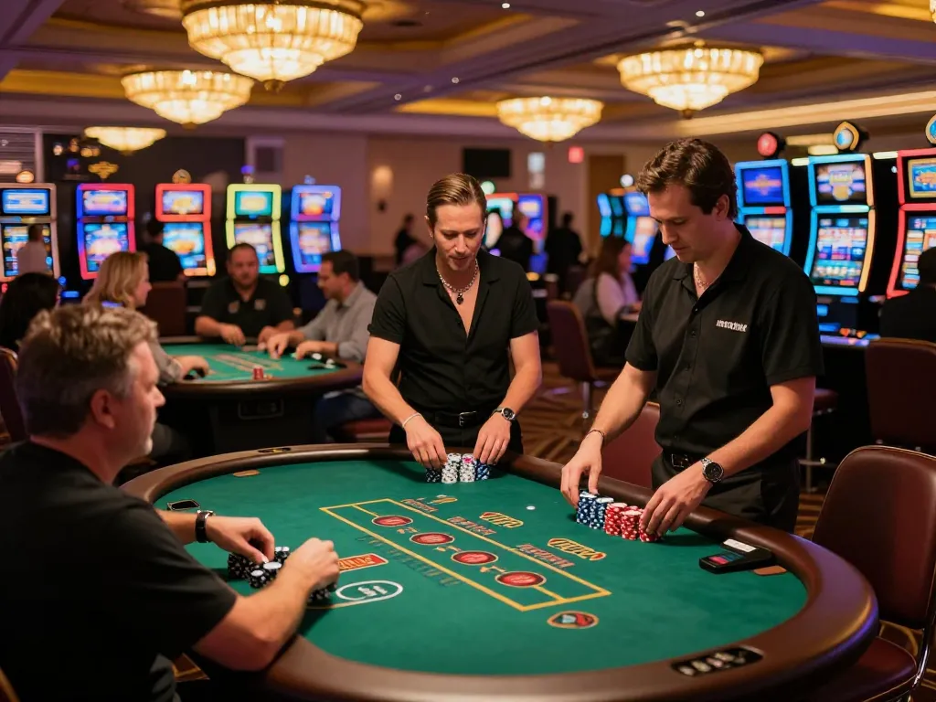 ww88com players enjoying a thrilling blackjack game in a bustling Las Vegas casino