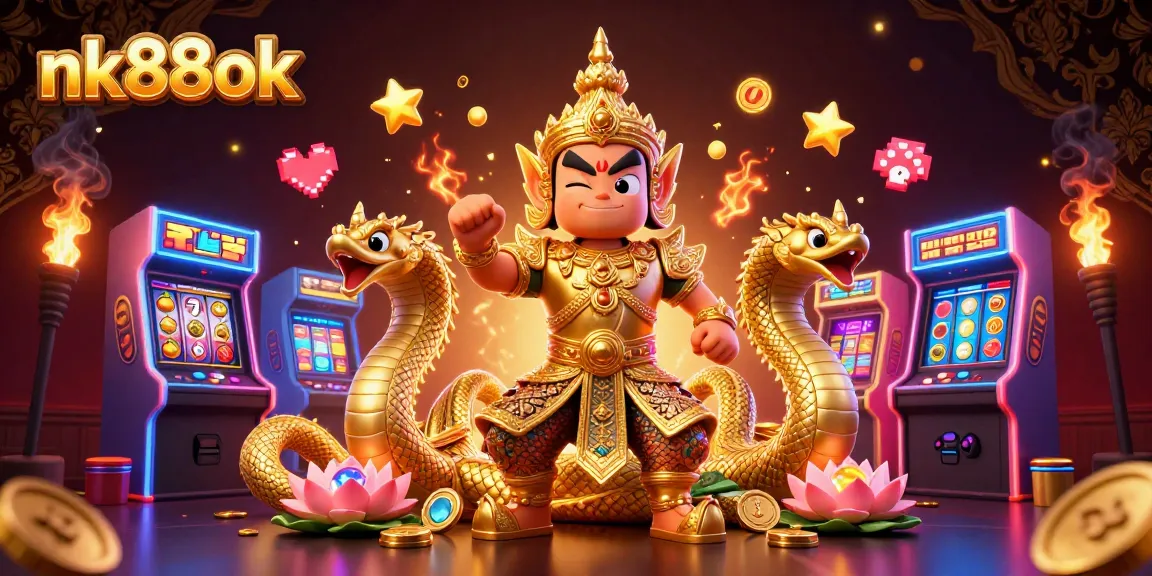 Experience the thrill of nk88ok with this vibrant 3D casino illustration featuring exciting gaming elements.