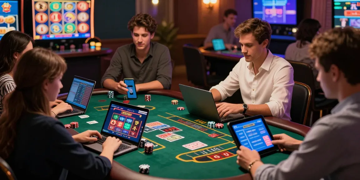Players enjoying games at online casinos that accept credit cards in a lively virtual setting.