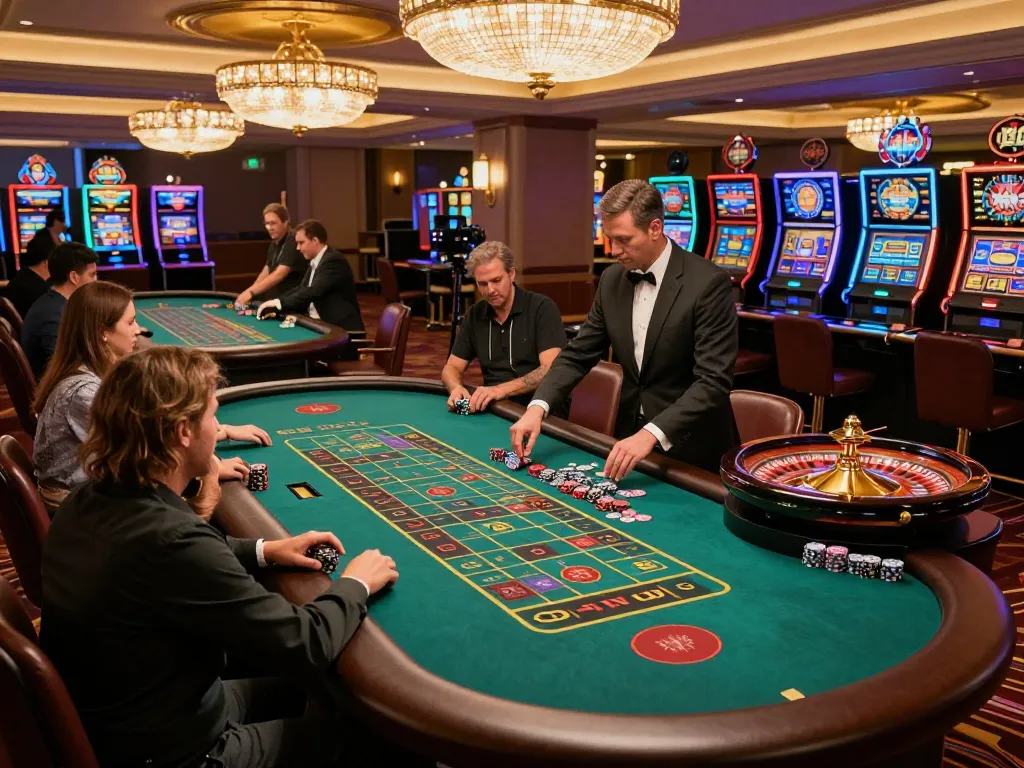 Players enjoying TR88 roulette game with excitement, vibrant casino atmosphere visible