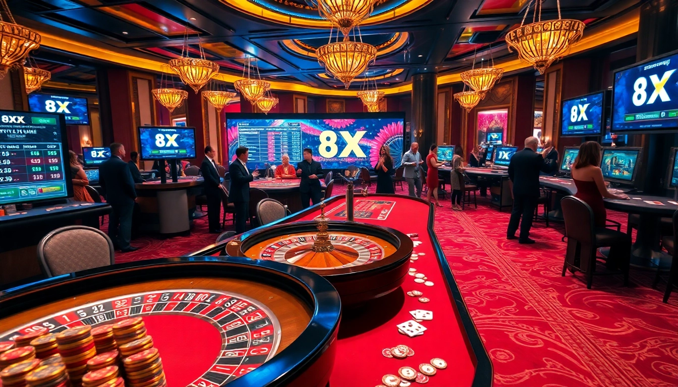Experience the thrill at the 8XX casino, where vibrant chips and modern betting interfaces meet.