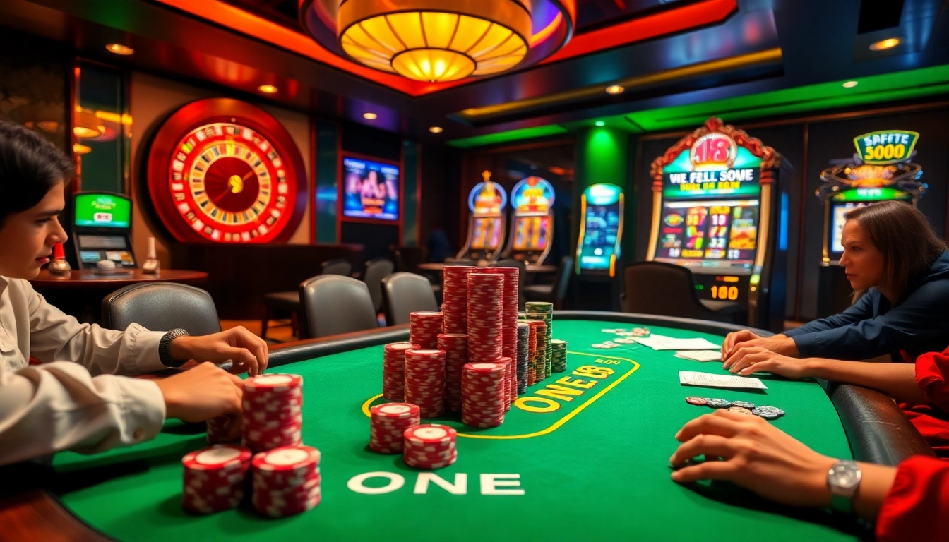 Experience thrilling gameplay at ONE 88's premier casino with vibrant tables and engaging ambiance.