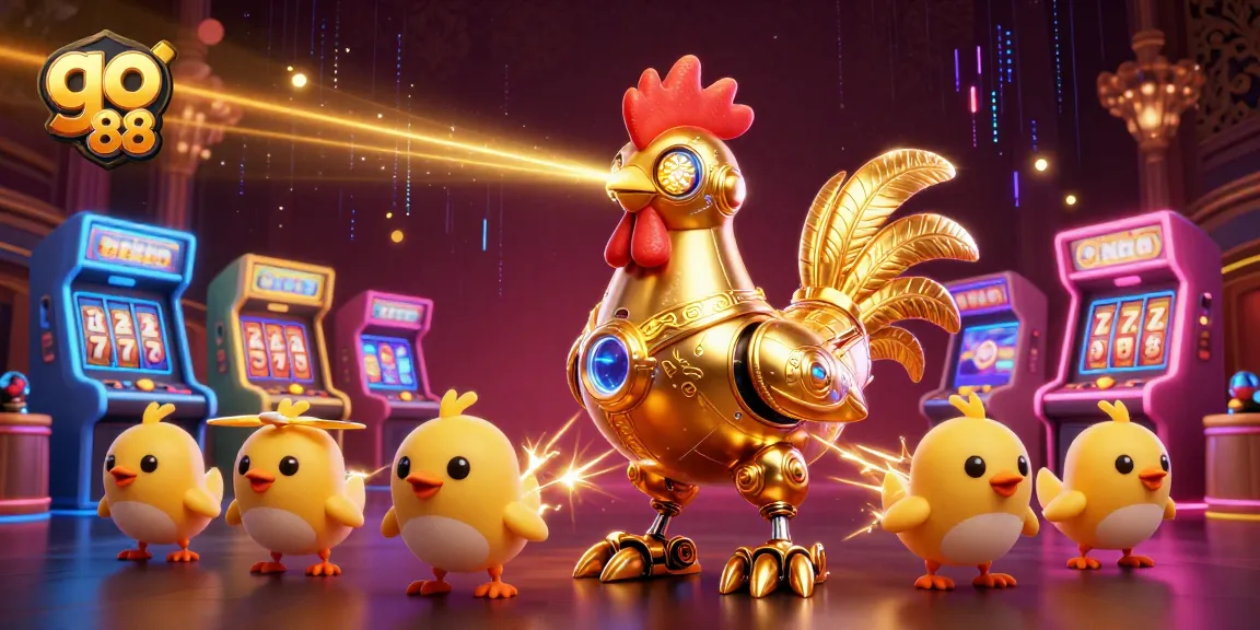 Spin the reels and win big with go 88's dynamic casino scene featuring vibrant game elements.